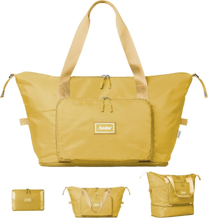 Foldable Travel Tote Bag for Women - 40L Weekender Bag with Multiple