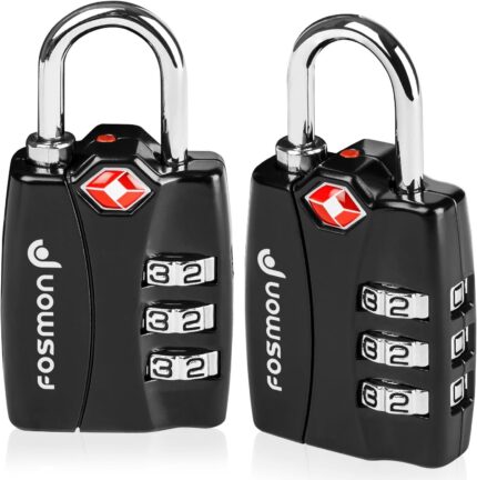 Fosmon TSA Approved Locks for Luggage. Suitcase Locks with Open Alert