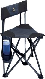 GCI Outdoor Quik-E-Seat | Portable, Folding Tripod Chair with Drink