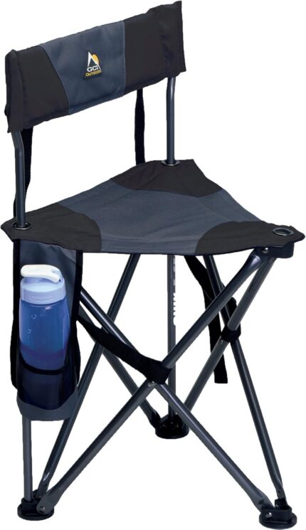 GCI Outdoor Quik-E-Seat | Portable, Folding Tripod Chair with Drink
