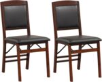GOFLAME Folding Dining Chairs Set of 2, Foldable Chairs with PVC