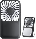 Gaiatop Portable Handheld Fan, Folding Stand for Desktop, 3 Speed LED