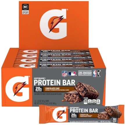 Gatorade Whey Protein Recover Bars, Chocolate Chip, 2.8 ounce(Pack of