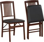 Giantex Folding Dining Chairs Set of 2, Solid Wood Frame, Foldable
