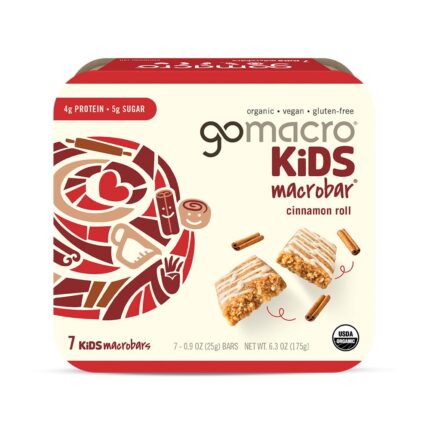 GoMacro Kids MacroBar Organic Vegan Snack Bars - Cinnamon Roll (0.9