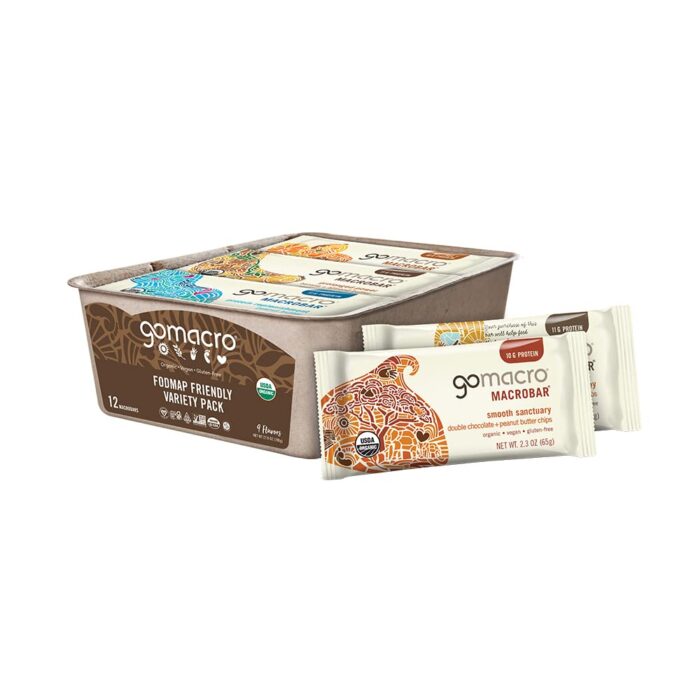 GoMacro MacroBar Organic Vegan Protein Bars - FODMAP Friendly Variety