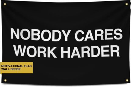Gold Trident Nobody Cares Work Harder Motivational Gym