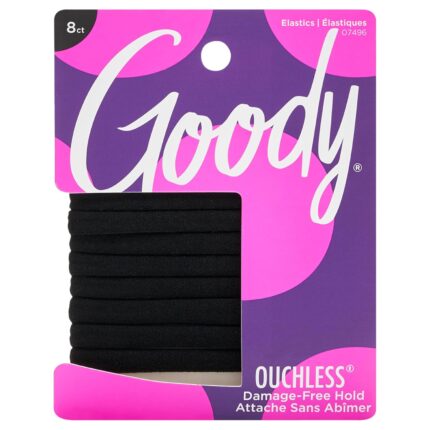 Goody Ouchless Seamless Hair Elastics, 8 Ct, Black,