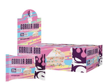 Gorilla Mind Protein Bars (Birthday Cake) - 20g High-Performance
