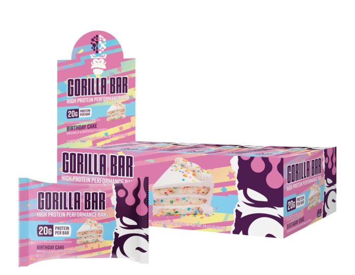 Gorilla Mind Protein Bars (Birthday Cake) - 20g High-Performance