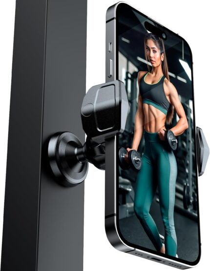 Gym Magnetic Phone Holder, 360° Rotatable Magnet Phone