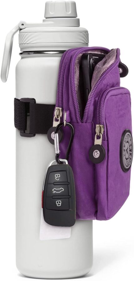 Gym Water Caddy with Phone Holder, Water Bottle Sleeve Bag
