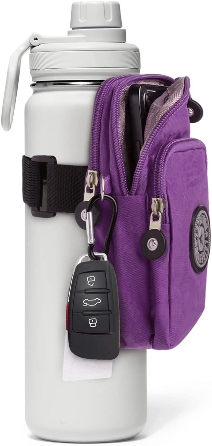 Gym Water Caddy with Phone Holder, Water Bottle Sleeve Bag