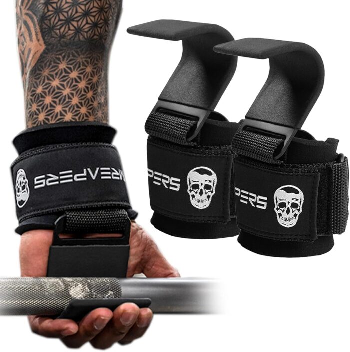 Gymreapers Weight Lifting Hooks (Pair), Heavy Duty Power