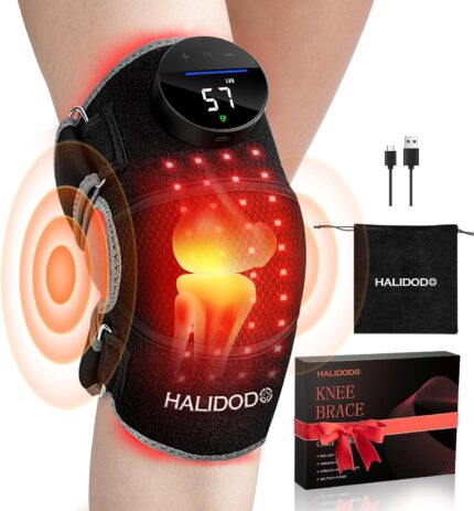 HALIDODO Red Light Therapy & Vibration Massage Knee Brace - Wireless