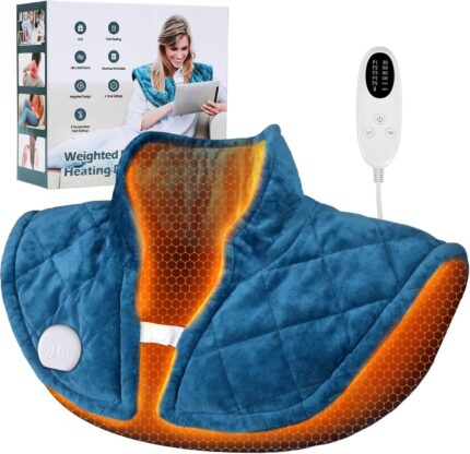 Heating Pad for Neck and Shoulders and Back, Portable Weighted Heating