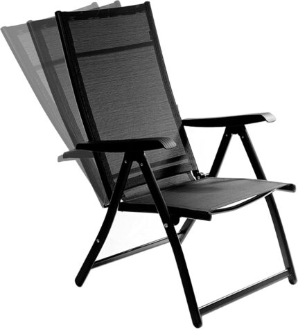Heavy Duty Durable Adjustable Reclining Folding Chair Outdoor Indoor