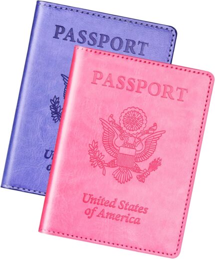 Herain Passport Holder Cover Wallet Case for 2 Women Men Family,