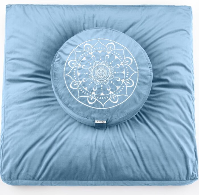 Hihealer Meditation Cushion - Large Velvet Zafu Floor Pillow for