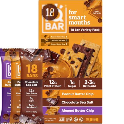 IQ-BAR Plant Protein Bars, Variety Pack, 1.6 oz, (18 Count) –