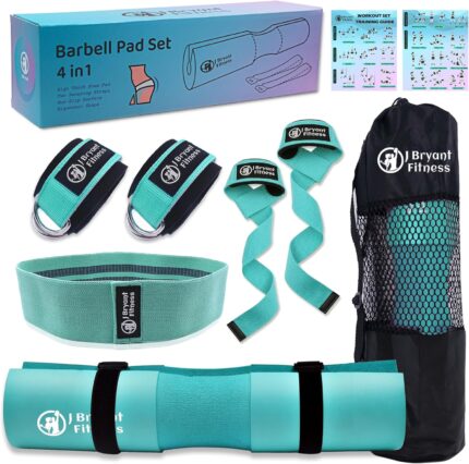 J Bryant Barbell Pad Set with 2 Ankle Straps for Cable