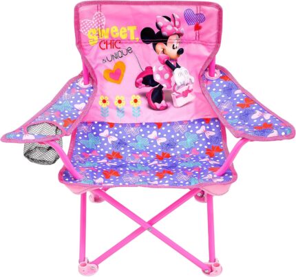 JAKKS Pacific Minnie Camp Chair for Kids, Portable Camping Fold N Go