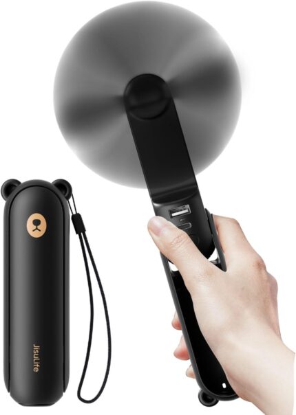 JISULIFE Handheld Fan with 4500 mAh Powerbank Max 37 Hours