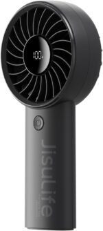 JISULIFE Handheld Portable Fan with Powerful Motor,LED Display,3600mAh