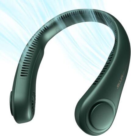 JISULIFE Portable Neck Fan, Hands Free Bladeless Fan, 5 Speeds, 4000