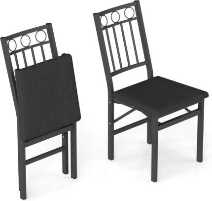 JOIN IRON Folding Dining Chair Set of 2, Foldable Kitchen Chairs,