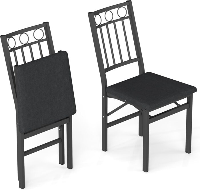 JOIN IRON Folding Dining Chair Set of 2, Foldable Kitchen Chairs,