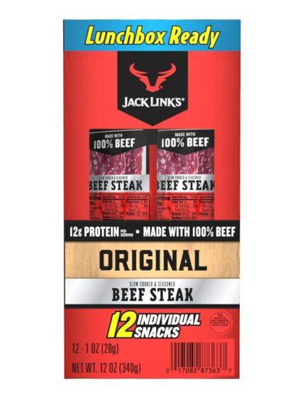 Jack Link's Beef Steak, Original - Protein Snacks, Meat Snack with 12g