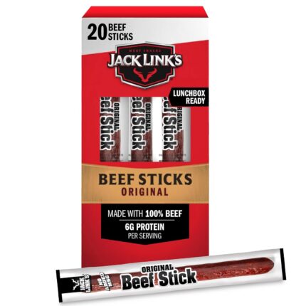 Jack Link's Beef Sticks, Original – Protein Snack, Meat Stick with 6g
