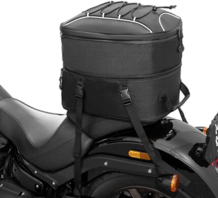 KEMIMOTO Motorcycle Tail Bag, Dual Use Motorcycle Rear Seat Bag with