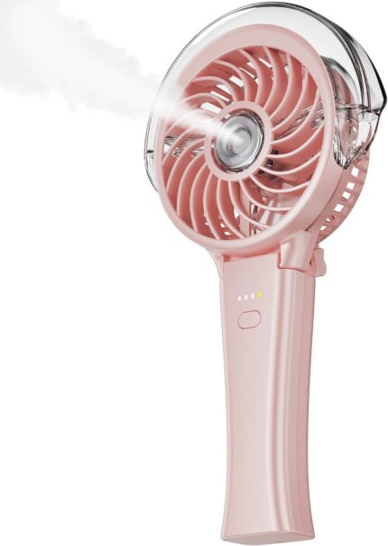 KIBEE Portable Misting Fan - 4000mAh Rechargeable, 50ml Water Tank,