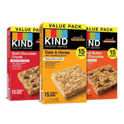 KIND Healthy Grains Bars, Variety Pack, Dark Chocolate Chunk, Oats &