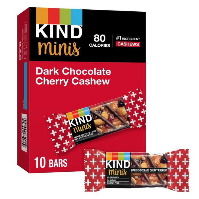 KIND Minis, Dark Chocolate Cherry Cashew, 7 Oz (Pack Of 10)