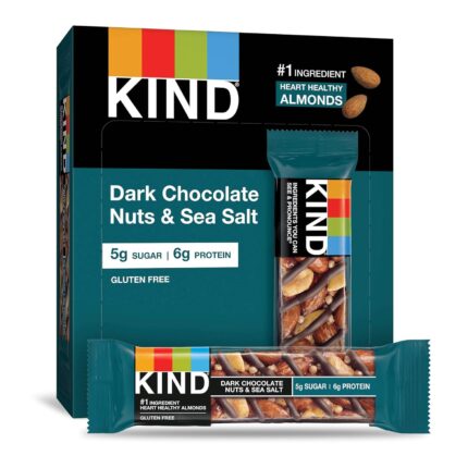 KIND Snack Bars, Dark Chocolate Nuts & Sea Salt, 5g Sugar | 6g