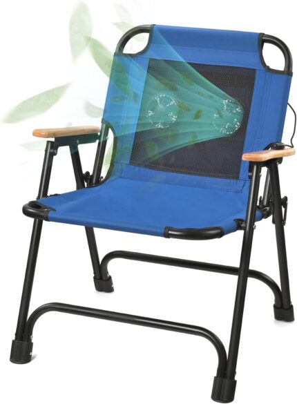 KNINE OUTDOORS Foldable Beach Chair Camping Chair with Fan, with