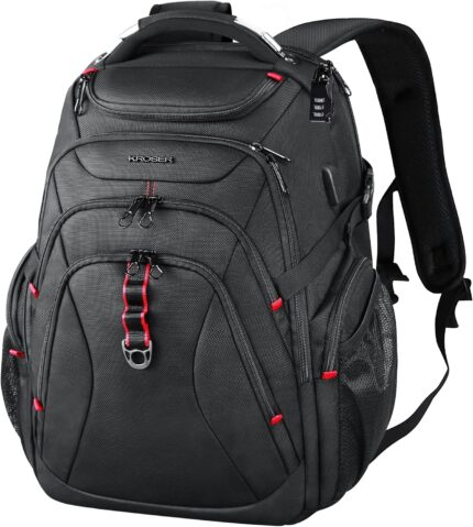 KROSER Travel Laptop Backpack 17.3 Inch XL Computer Backpack with Hard
