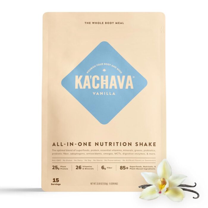 Ka’Chava All-In-One Nutrition Shake Blend, Vanilla, 15 Servings, 85+