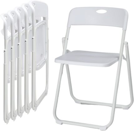 Karl home 6 Pcs Folding Chair, 300LBS Lightweight Foldable Plastic