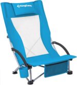 KingCamp Low Folding Beach Chair - Portable & Heavy Duty Beach Gear