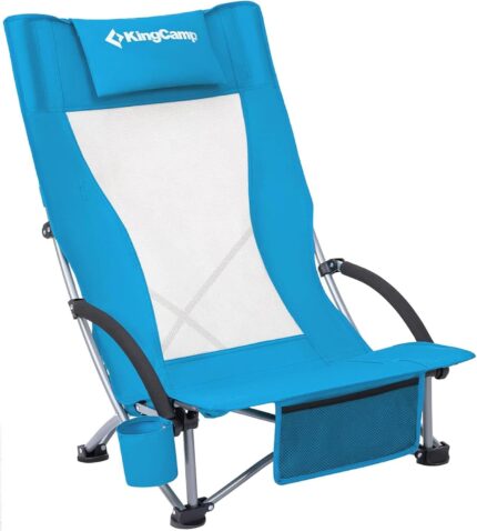 KingCamp Low Folding Beach Chair - Portable & Heavy Duty Beach Gear