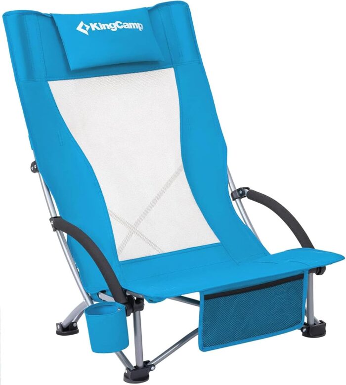 KingCamp Low Folding Beach Chair - Portable & Heavy Duty Beach Gear