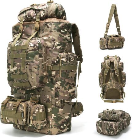 King'sGuard 100L Camping Hiking Backpack Molle Rucksack Military