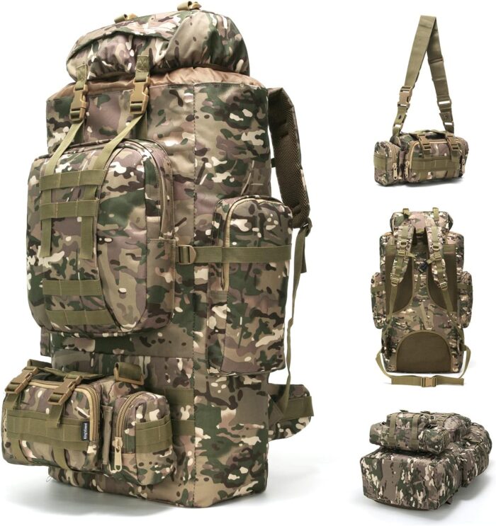 King'sGuard 100L Camping Hiking Backpack Molle Rucksack Military