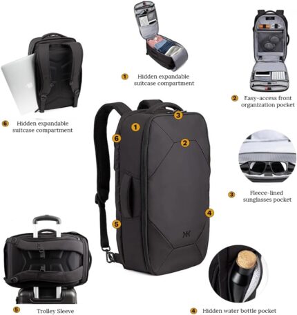 Knack Convertible Duffel Laptop Backpack, Expandable Travel Duffel Bag