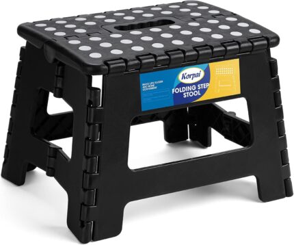 Korpai 9" Folding Step Stool for Adults,Kids,Non-Slip Folding Stools