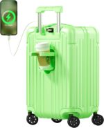 Krute Carry on Luggage 20 Inch USB Suitcases with Spinner Double